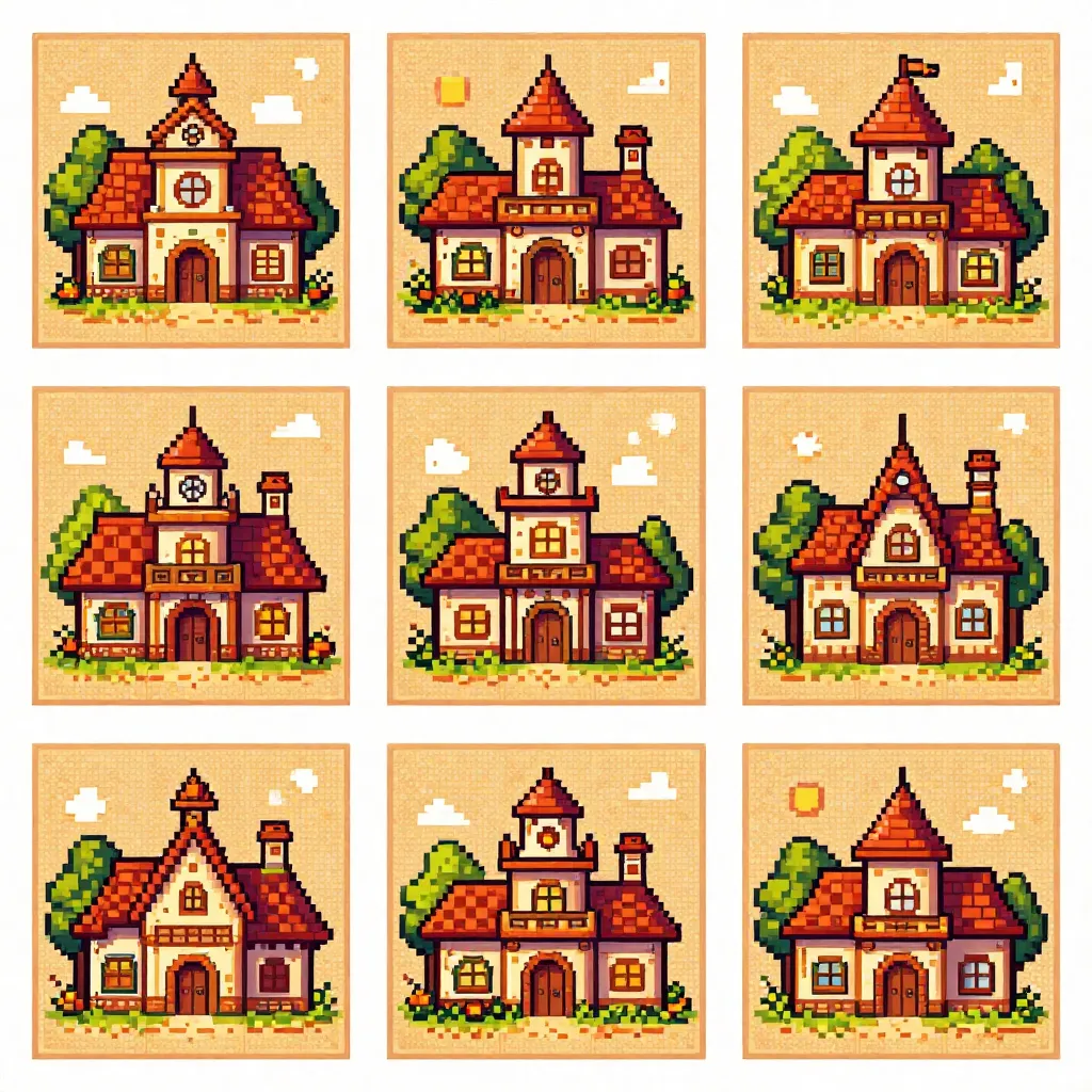 Pixel art painting examples